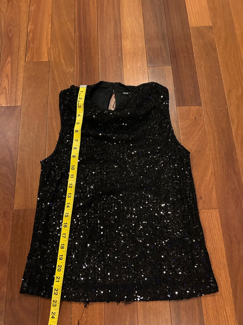 Cable & Gauge Black Sequin Sleeveless Mock Neck Tank size M - Picture 6 of 8